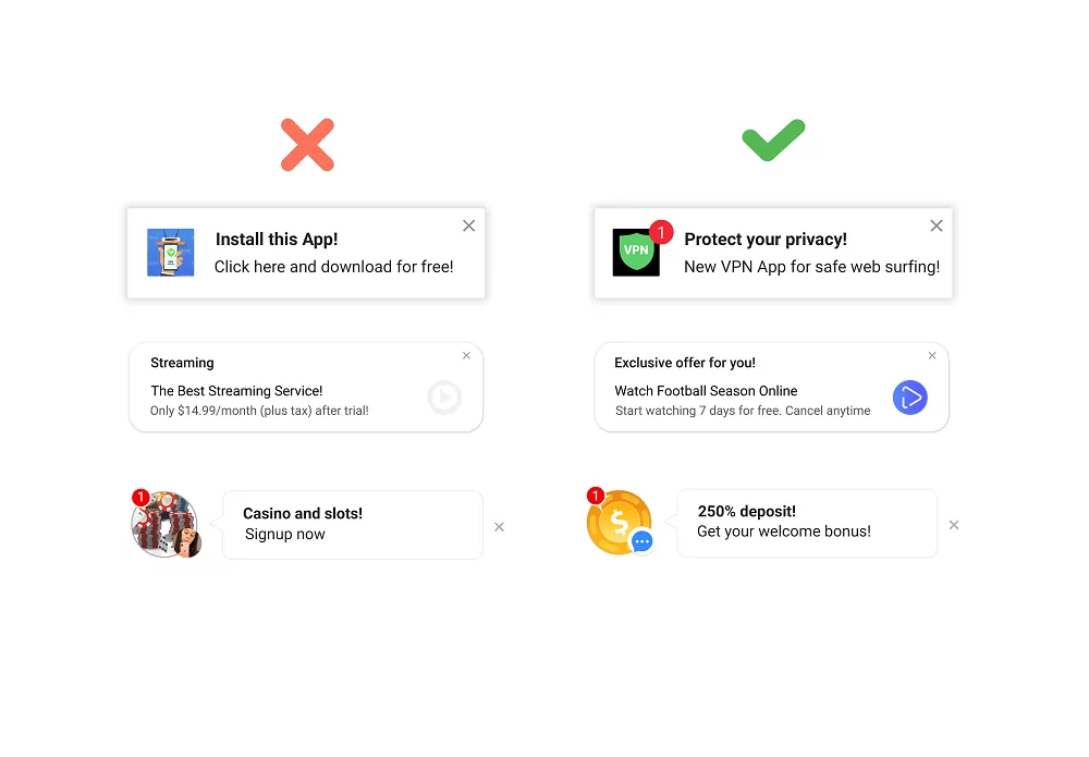 광고 문구를 판매하는 방법의 예