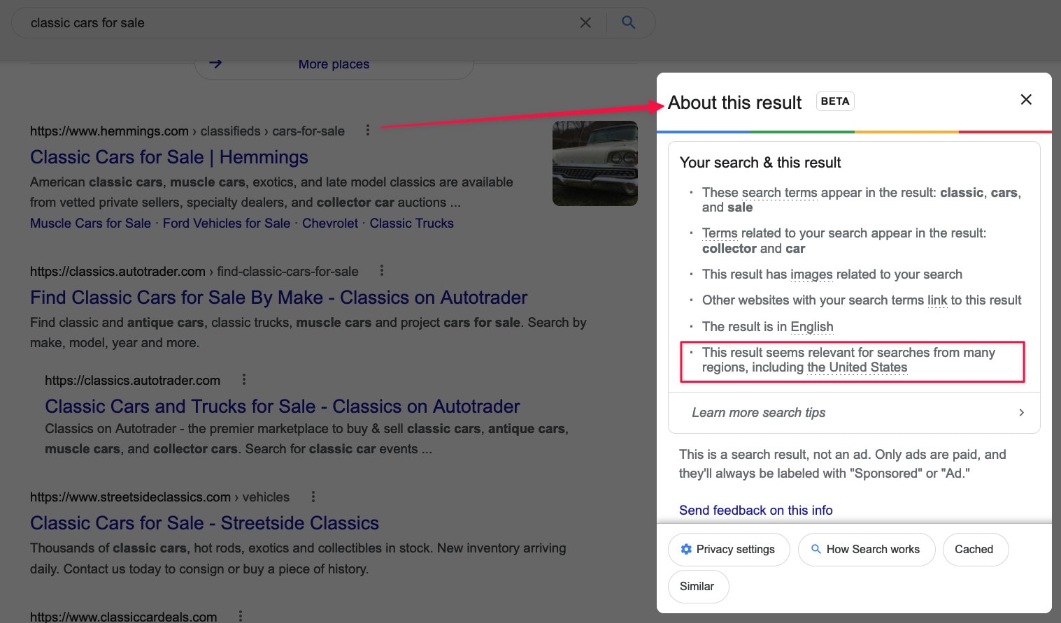 ウェブサイトリージョン