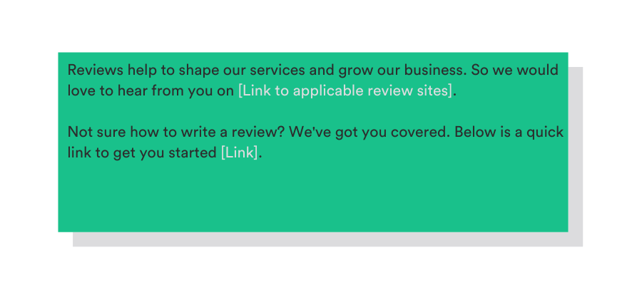 template per chiedere una recensione sul tuo sito web