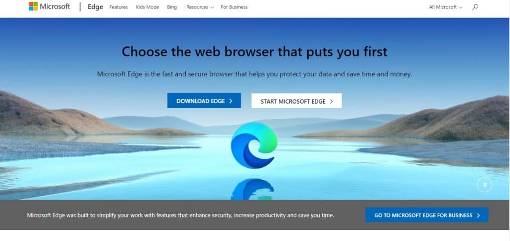 Pagina di destinazione del bordo