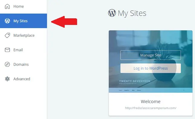 mes sites sur bluehost