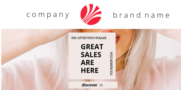 E-posta başlığı daha büyük marka logosu