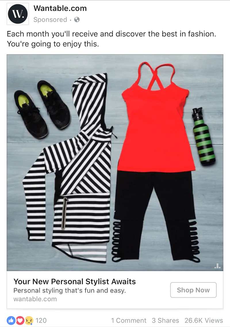 anunț sponsorizat de produs dorit