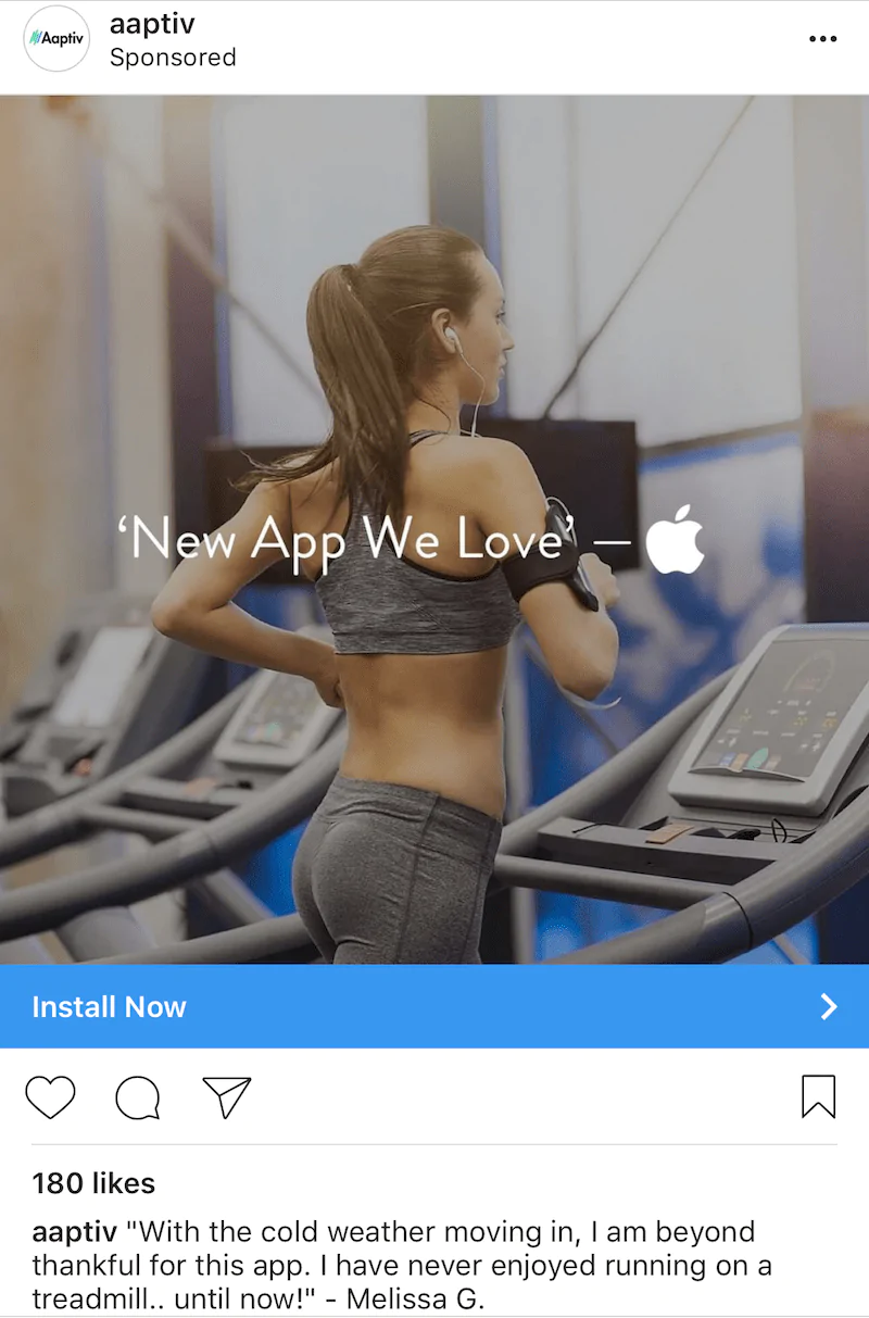 anunt sponsorizat produs aaptiv