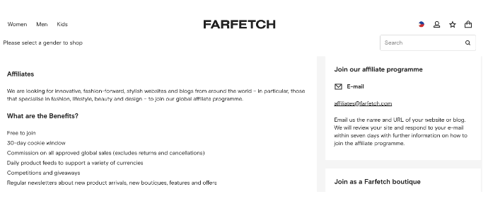 สุดยอดโปรแกรมพันธมิตรที่หรูหรา FAFETCH