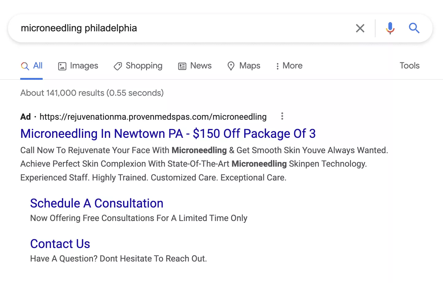 google ads paid ads for medical spa