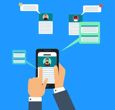 ソーシャルメディア携帯電話グラフィック