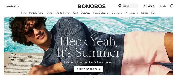 ไอเดียเว็บไซต์ Bonobos