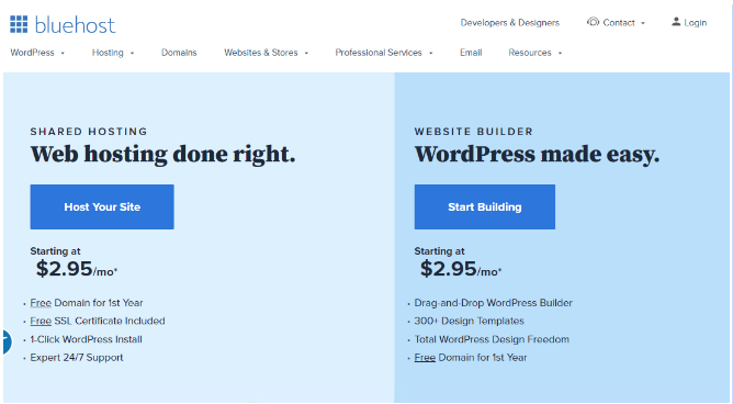 ไอเดียเว็บไซต์ BlueHost