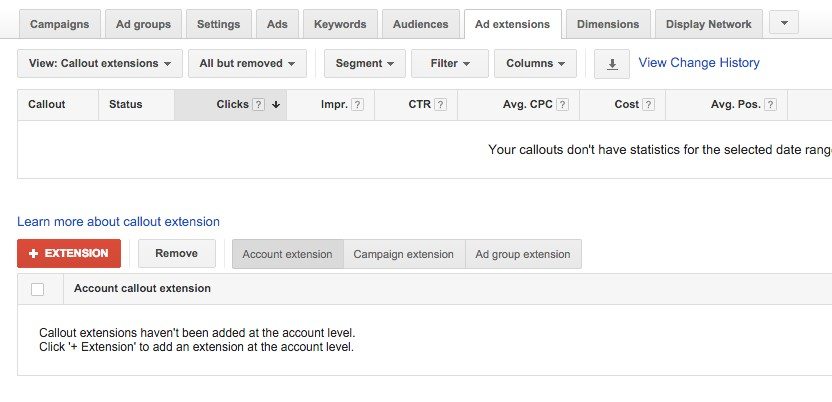 54-Gestion-de-campagne-–-Google-AdWords-Cliquez-sur-le-bouton-rouge-EXTENSION