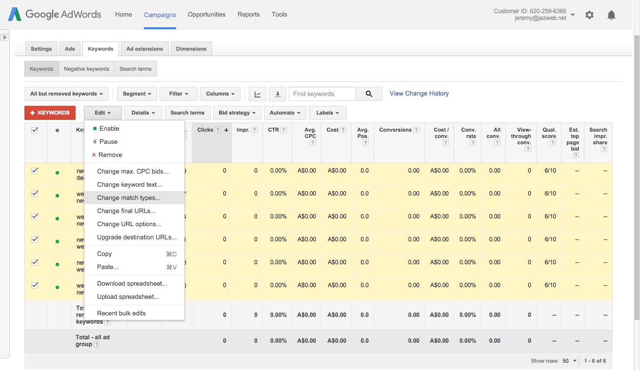 72-Gestion-de-campagne-–-Google-AdWords-Sélectionner-des-mots-clés-et-modifier-pour-changer-les-types-de-correspondance