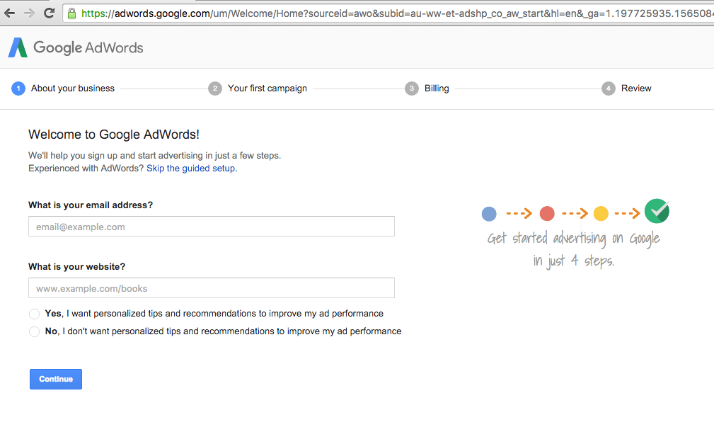 sauter la configuration guidée
