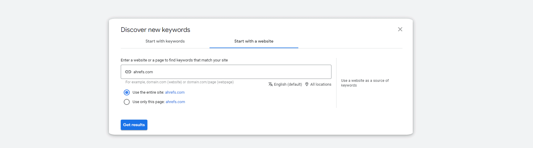 谷歌關鍵詞規劃師