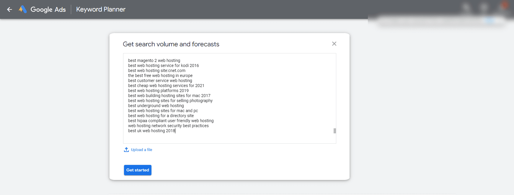 谷歌關鍵詞規劃師搜索量和預測