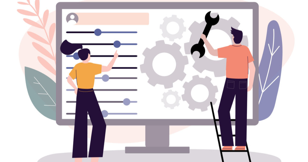 Două persoane își optimizează căutarea pe Etsy