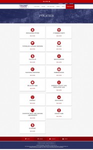 Captură de ecran privind politicile lui Trump Trump Policies