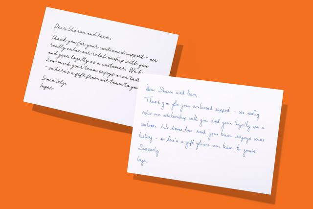 Guide to gifting: handwritten notes