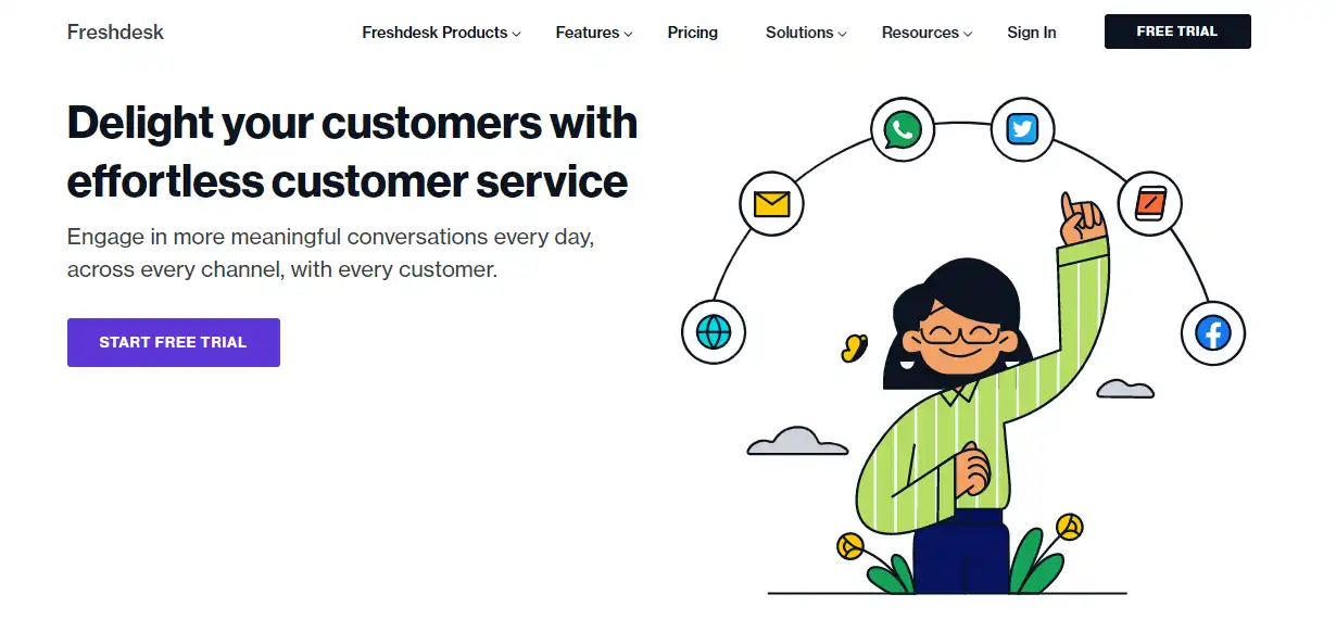 小型企业的最佳帮助台软件 1 Freshdesk - best help desk software