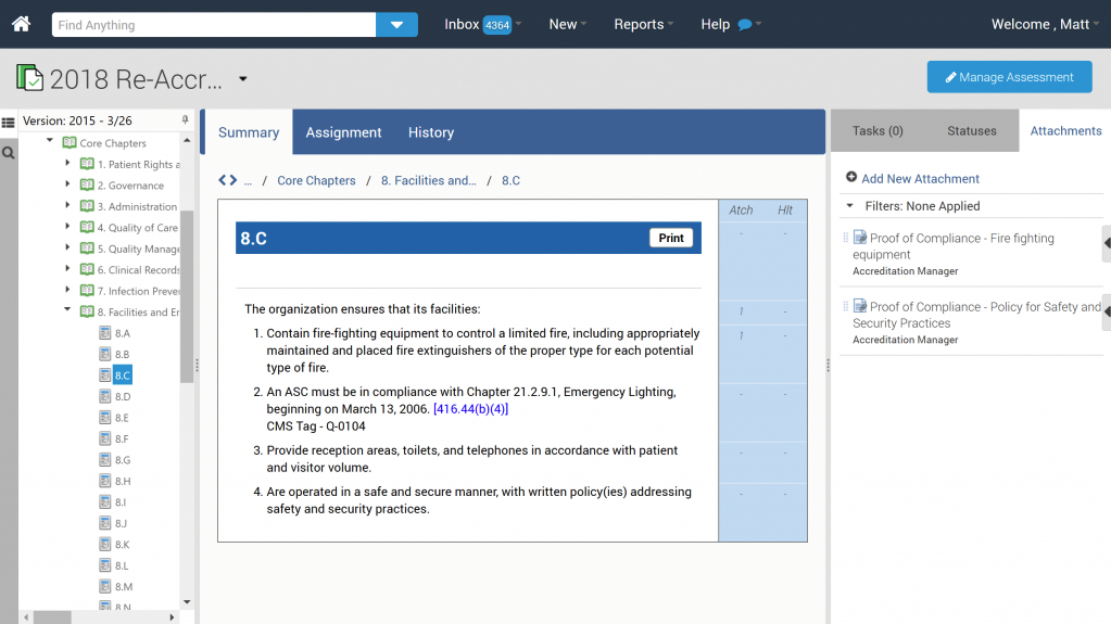 Пользовательский интерфейс программного обеспечения для управления соответствием PowerDMS