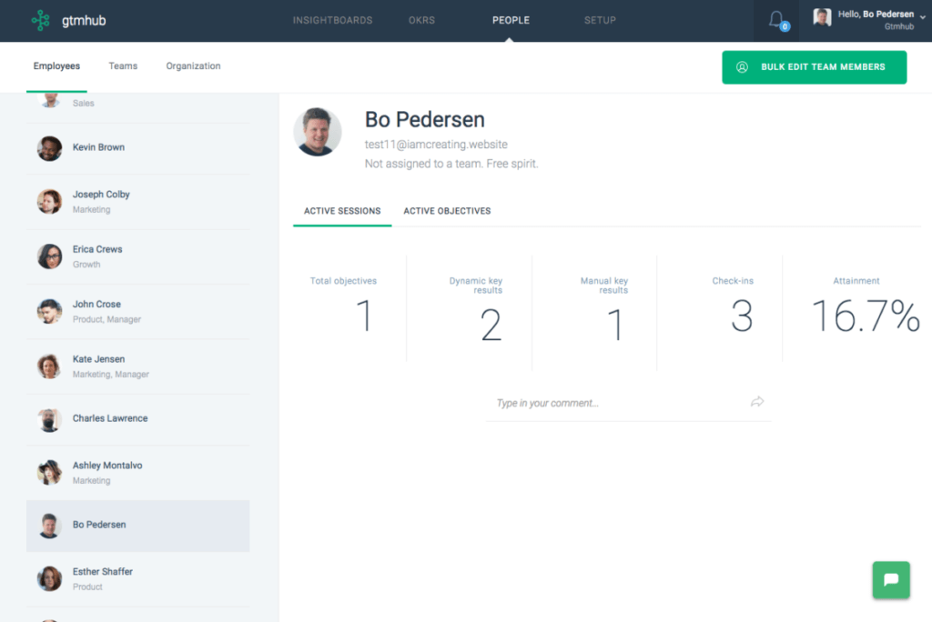 Die Mitarbeiterengagement-App von Gtmhub