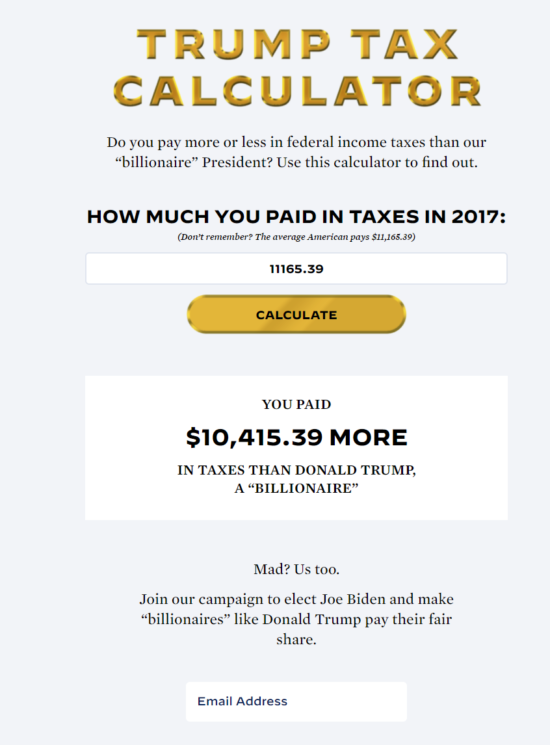 Calculateur d'impôt Trump Trump Tax Calulator
