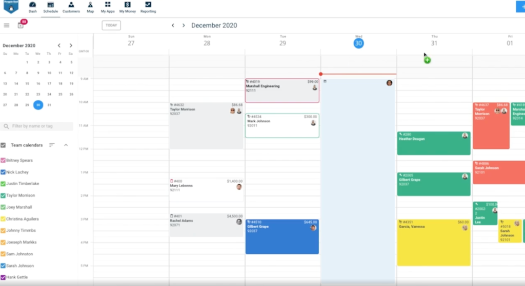 Hoursecall Pro servizio di invio dell'interfaccia utente del software di pianificazione