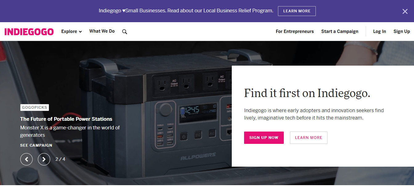 ทางเลือก Patreon - Indiegogo