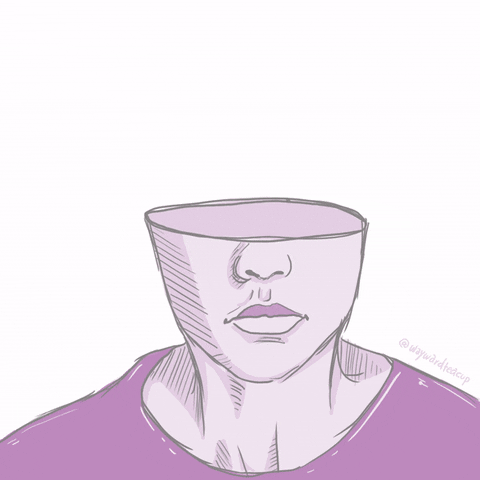 花从某人的头骨中长出来,象征着成长和变化