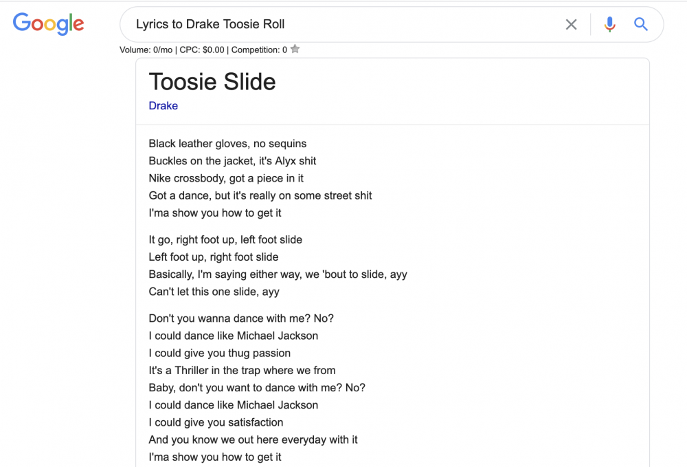 เนื้อเพลง Toosie Slide