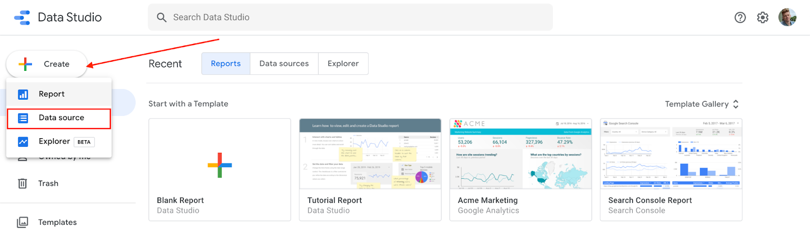 حساب مدير إعلانات Google: تكامل مركز البيانات