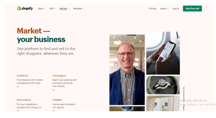 Funzionalità di marketing di Shopify