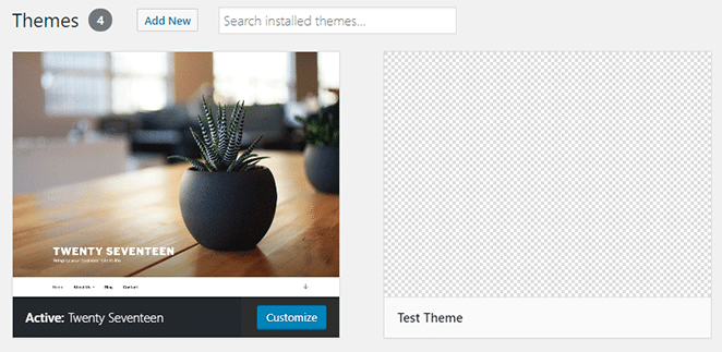 Screenshot WordPress Aussehen Themes Dashboard