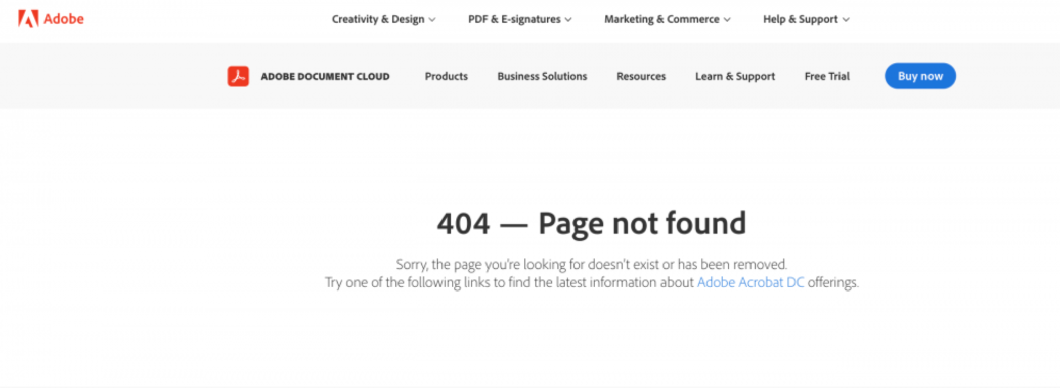 Adobe 404 SERP 页面