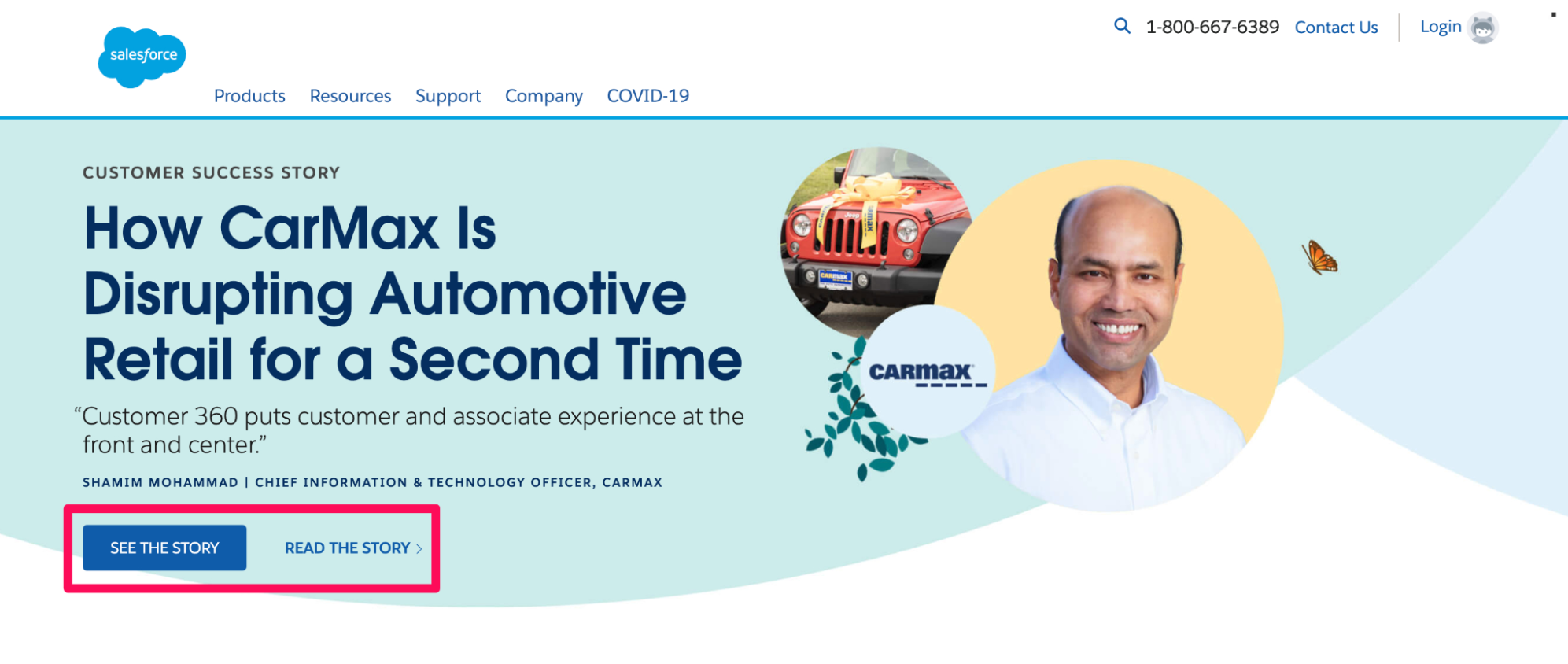 Salesforce Müşteri-başarı-açılış sayfası