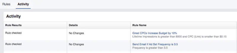 FACEBOOK自動ルール