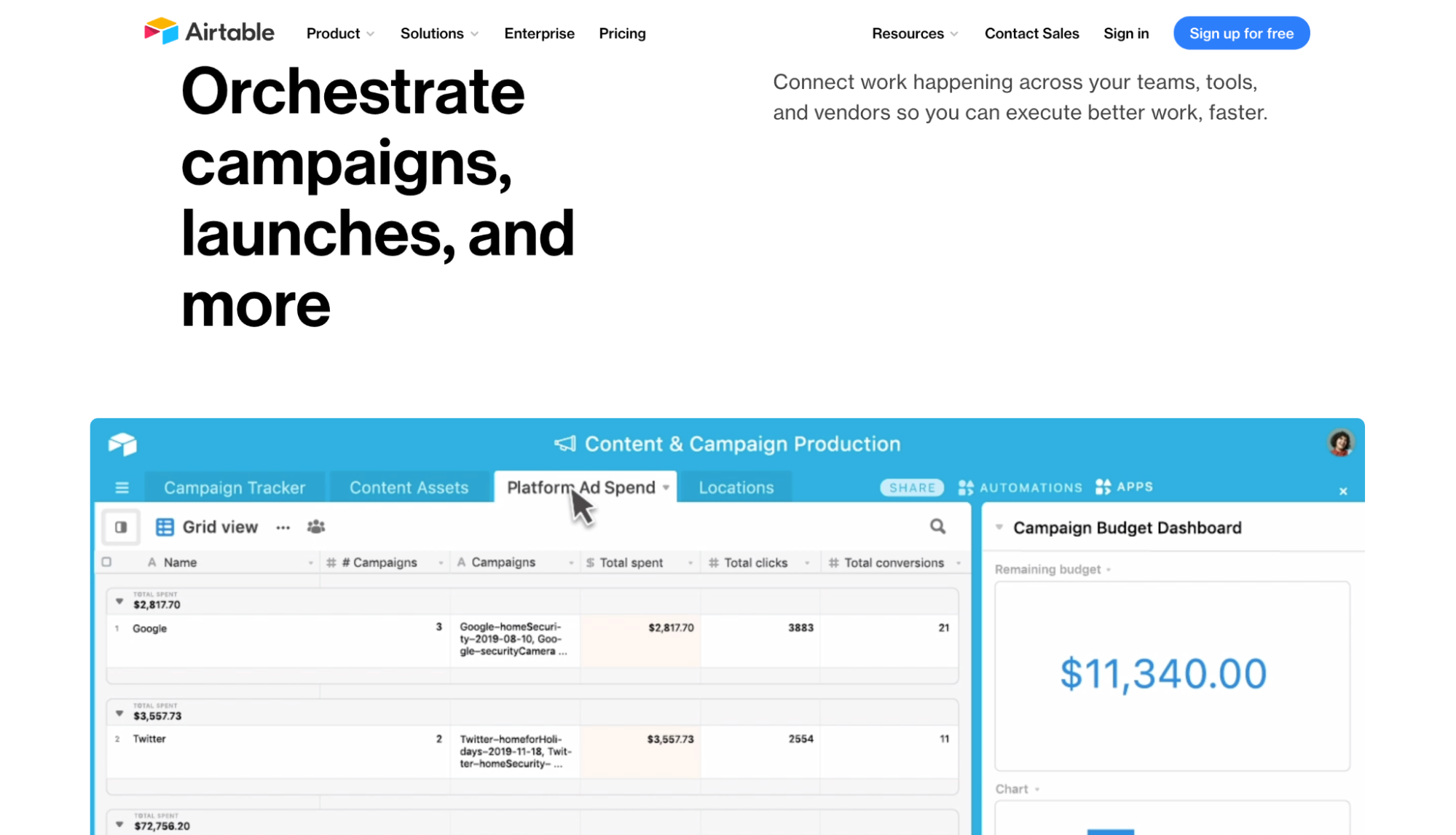 airtable-marketing-pagina di destinazione