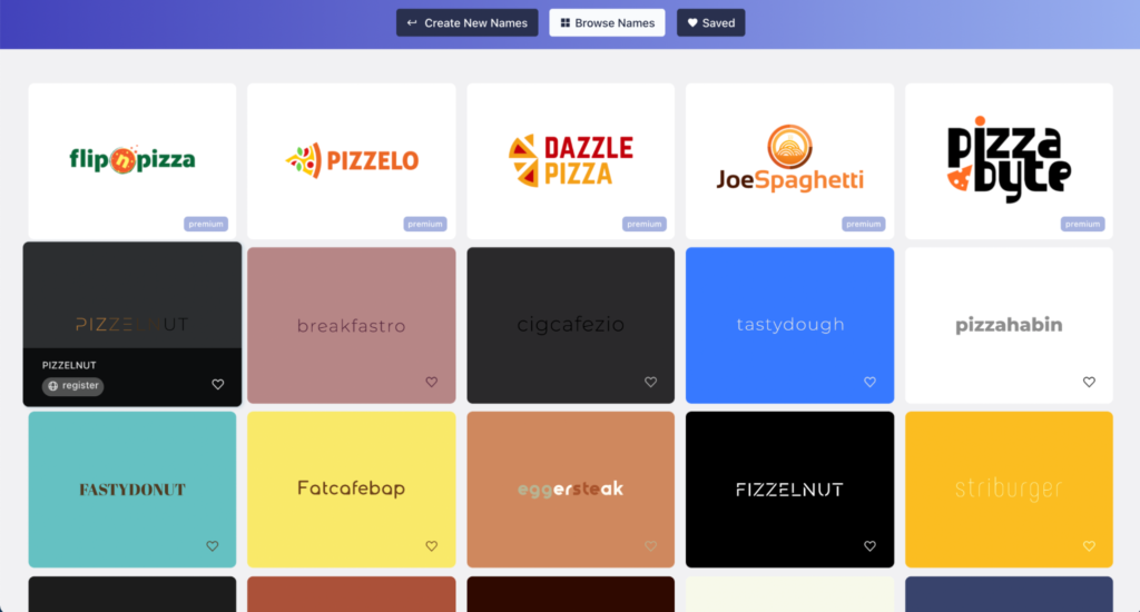 Générateur de nom d'entreprise - Outil de conception de logo Namelix