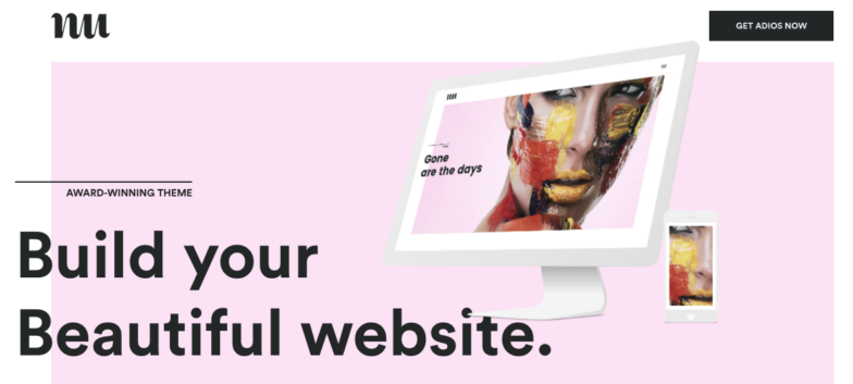 Screenshot dal sito demo del tema Adios