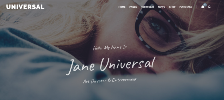Screenshot dalla demo freelance/personale del tema Universal
