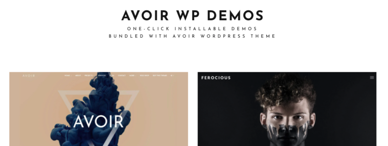 Screenshot di due opzioni demo di Avoir