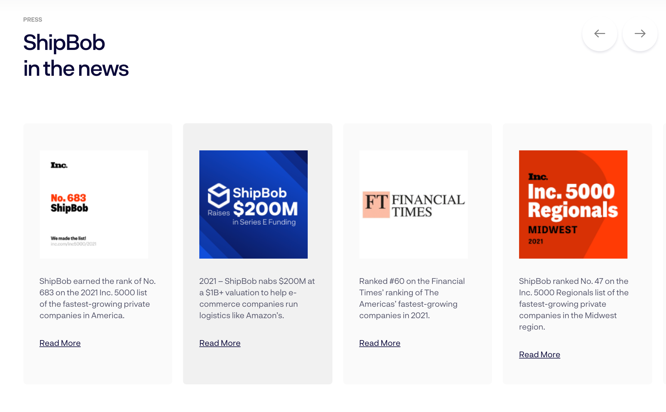 Shipbob no carrossel de notícias