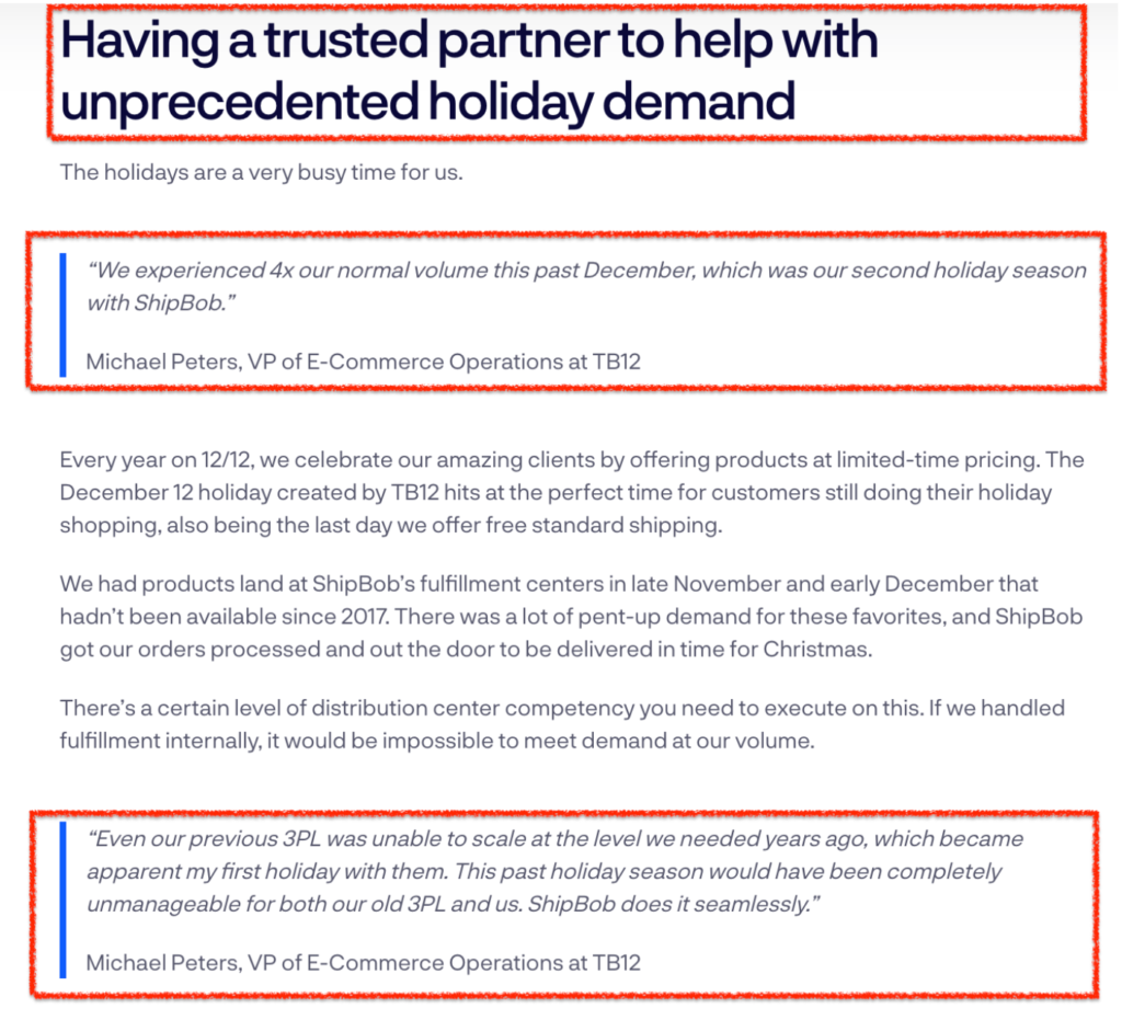 Prova Social de Parceiro de Confiança Shipbob