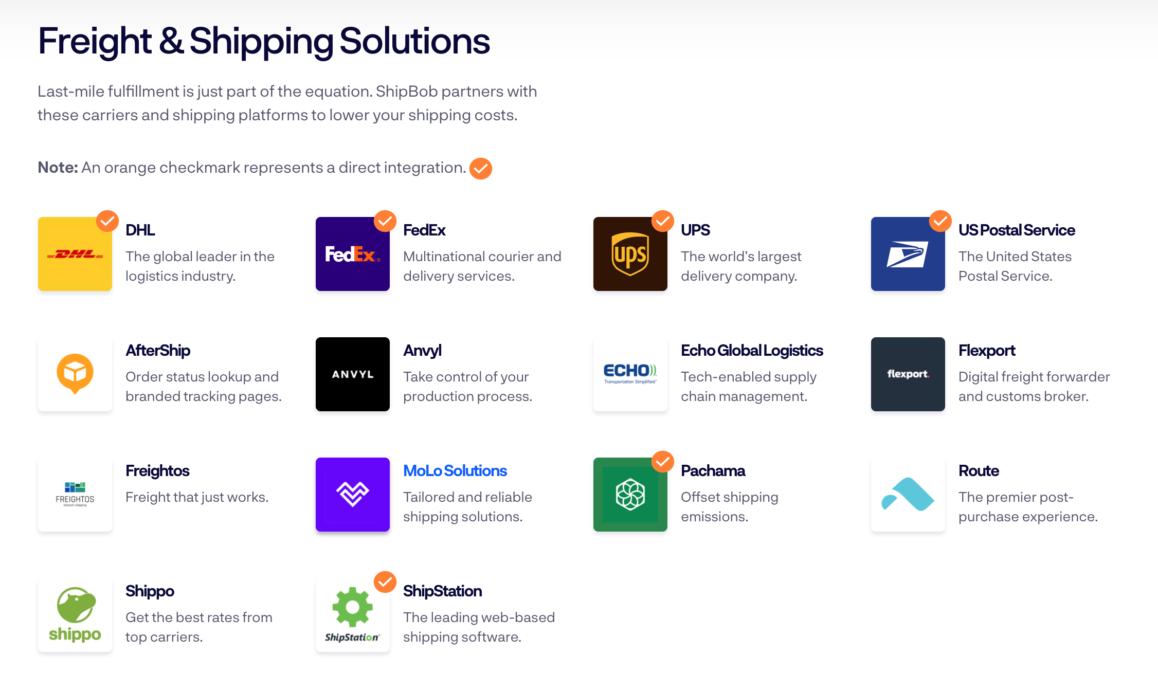 Parceiros de frete e transporte