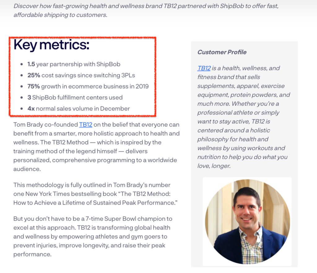 Métricas-chave do Shipbob