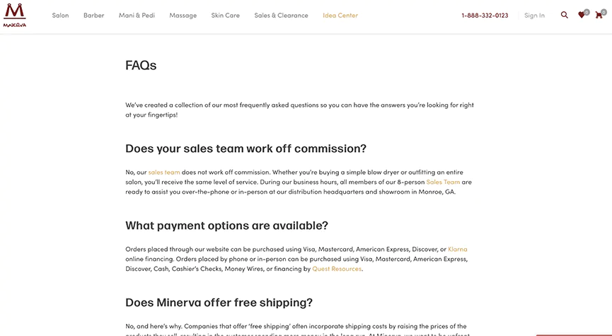 Página de perguntas frequentes