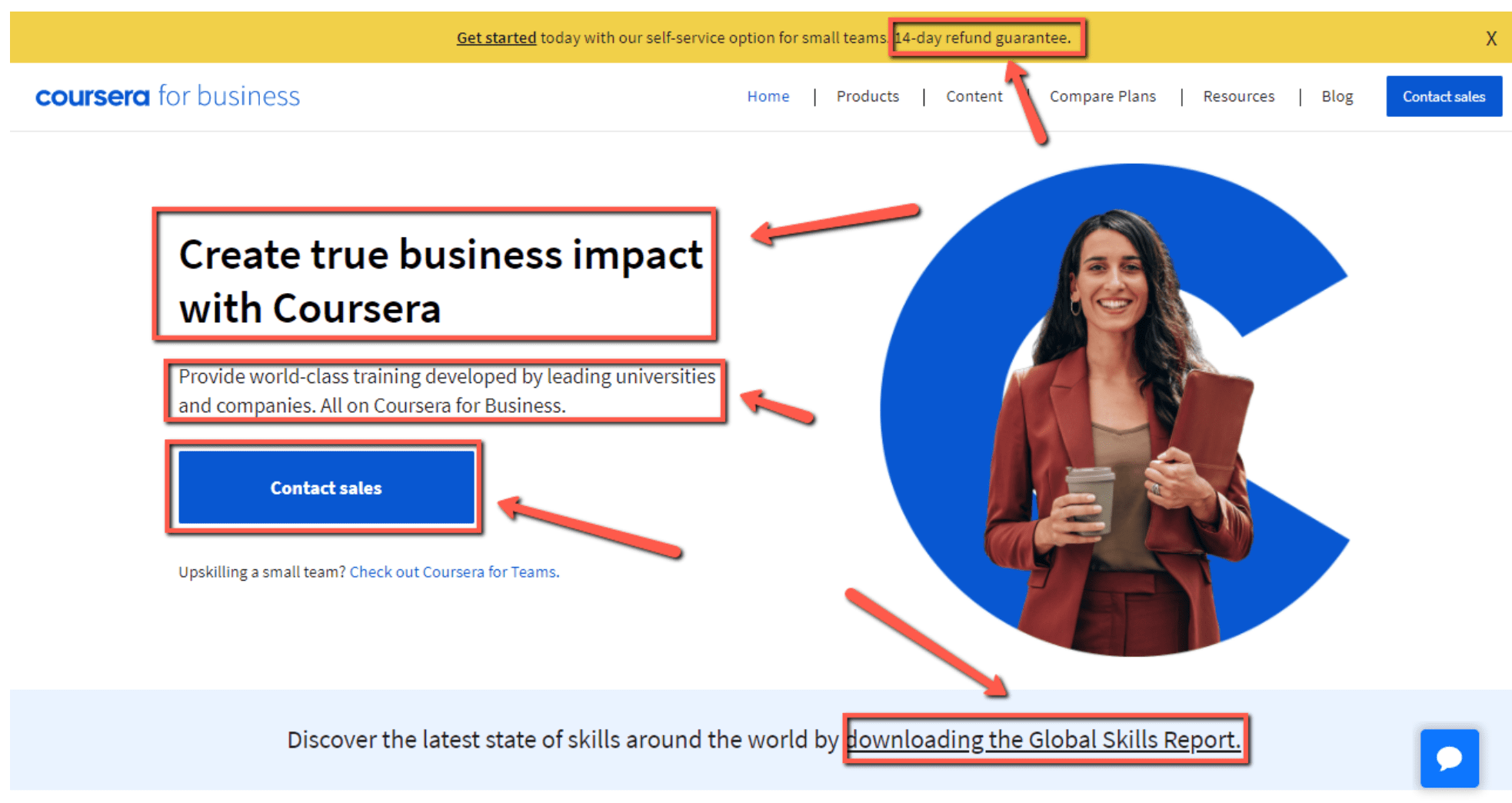 Coursera 登陸頁面 B2B 元素-分鐘