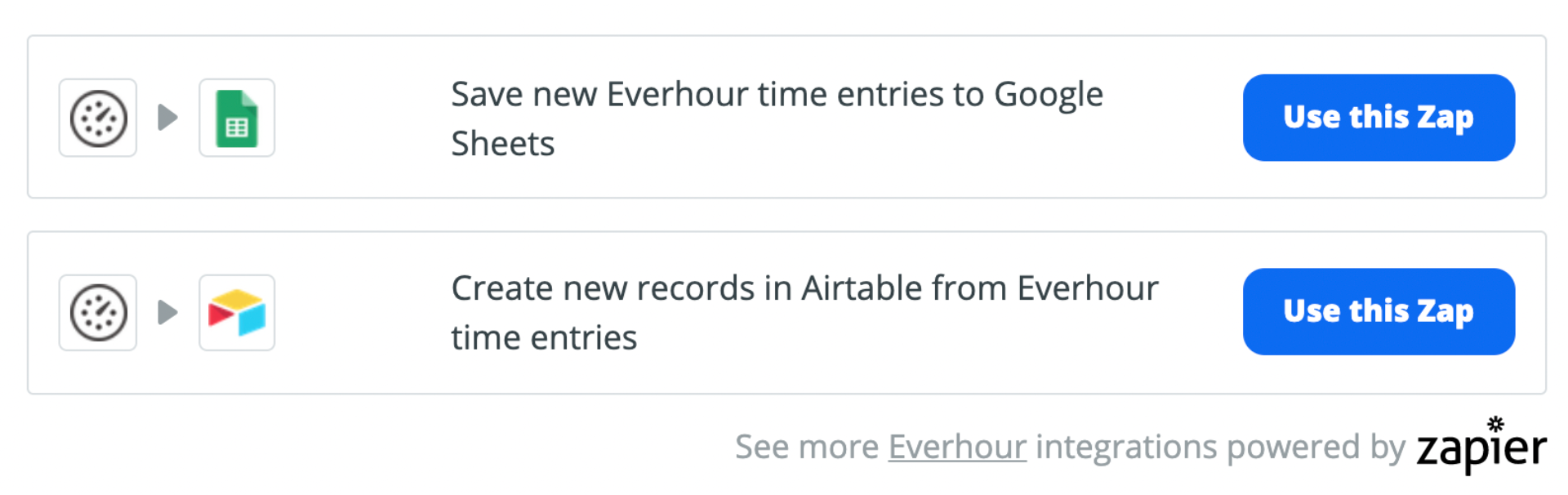 Integração Zapier Everhour