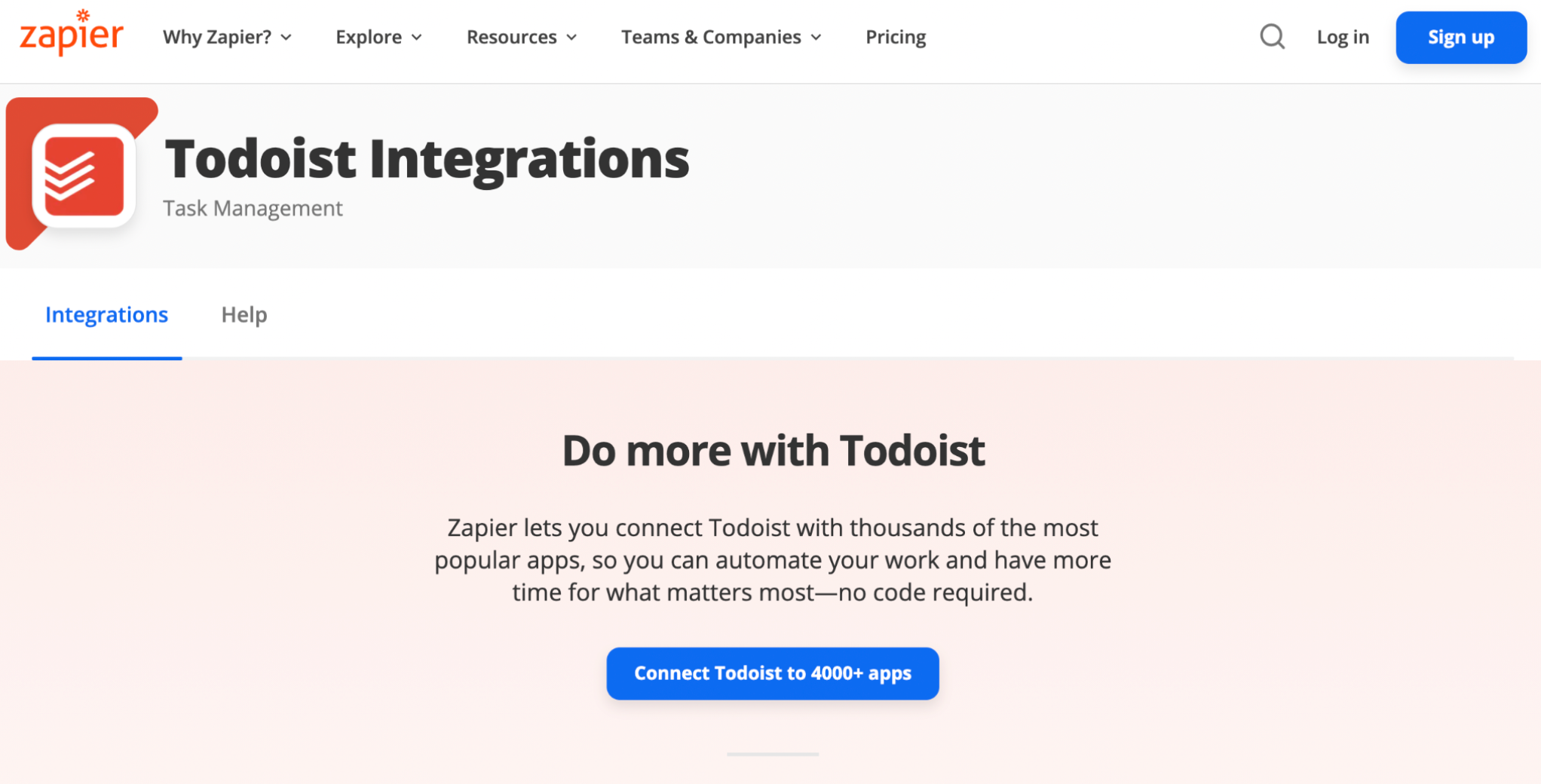 Integração Zapier Todoist