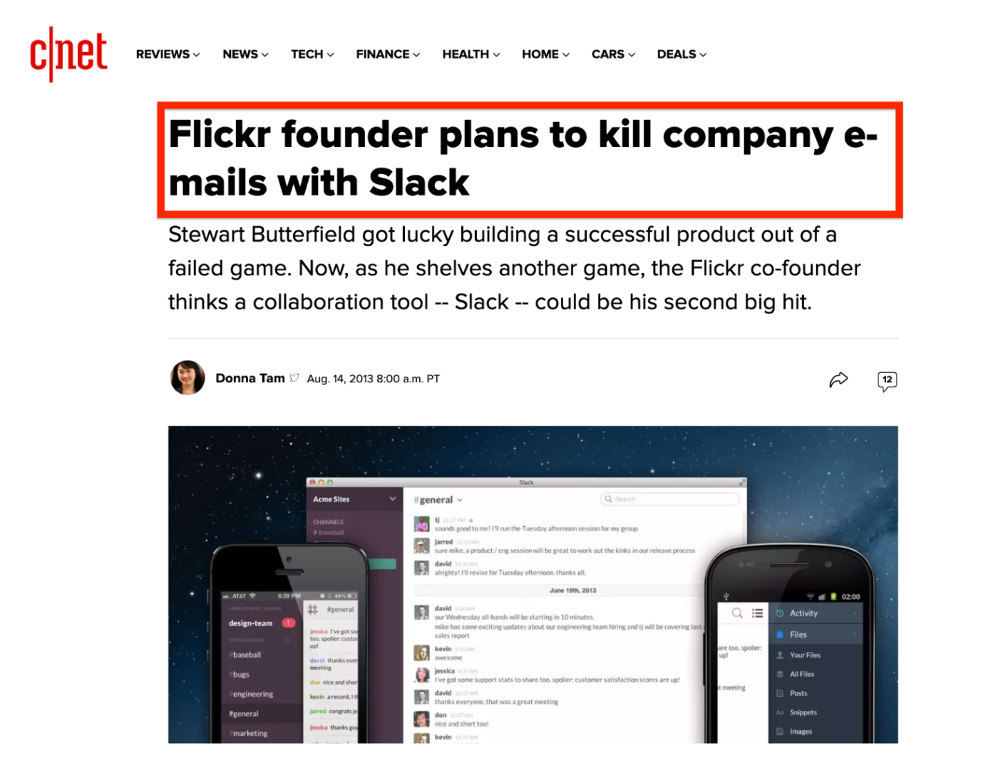 Artículo de prelanzamiento de Slack CNet