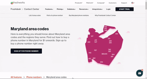 Gif del área del estado de Maryland